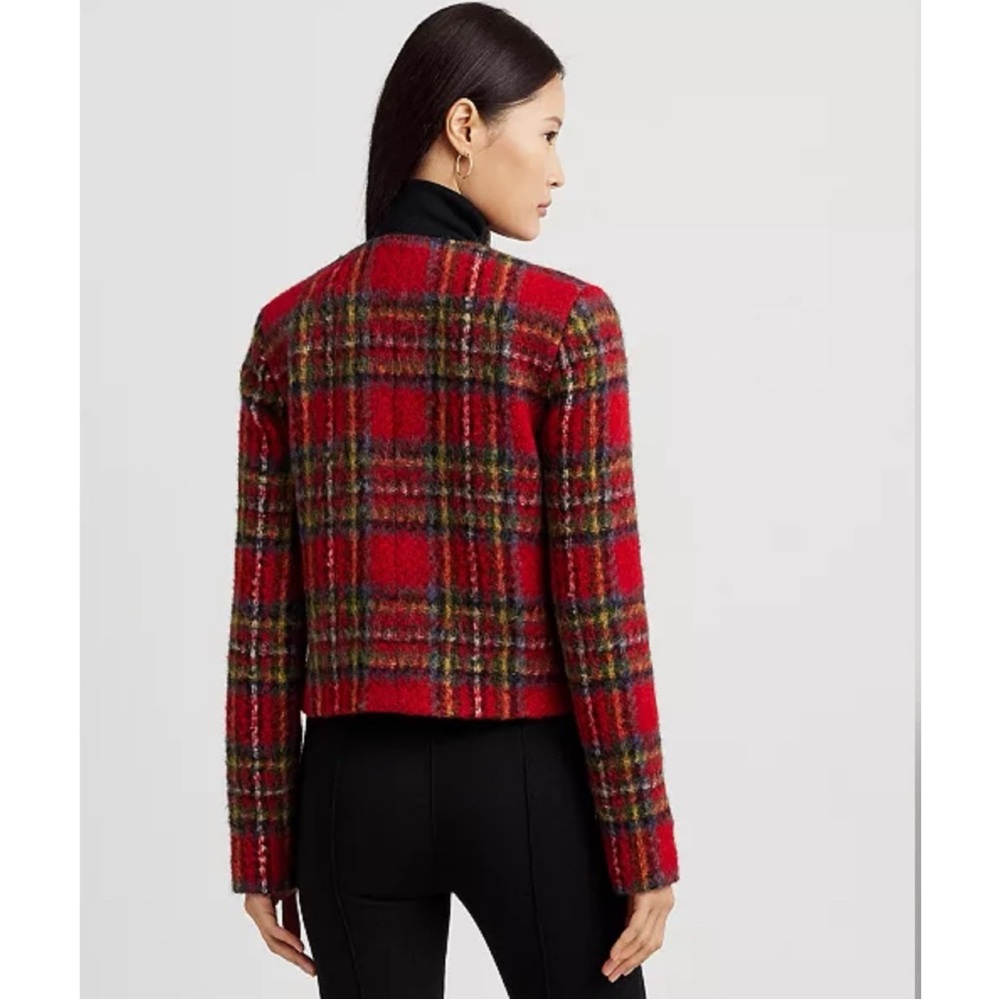New w/ Tags Lauren by Ralph Lauren Plaid Mohair Cropped Jacket size 8. - Picture 7 of 7